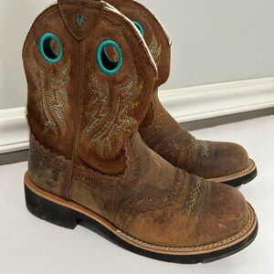 Ariat Fatbaby Boots Western Womens 7.5 B Cowgirl Boots Cowboy Farm Barn Rodeo